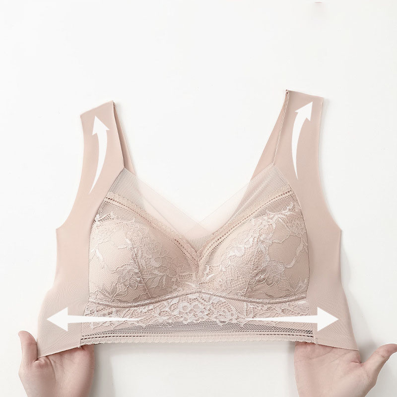 2 buc. Lenjerie de corp sexy pentru femei Sutiene Push Up pentru femei Sutien din dantelă fără sudură Închidere frontală Sutien fără fir Gather Brassiere