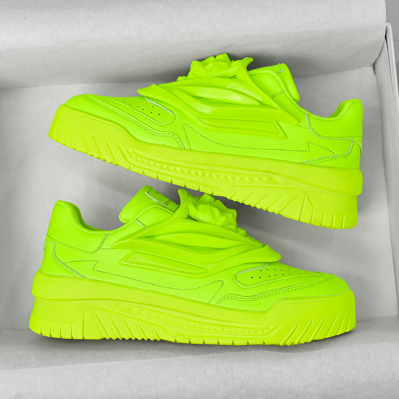 2023, pantofi vulcanizați pentru bărbați verzi, pantofi de vară, de designer de brand, cu șireturi, pantofi casual din piele, pantofi pentru bărbați