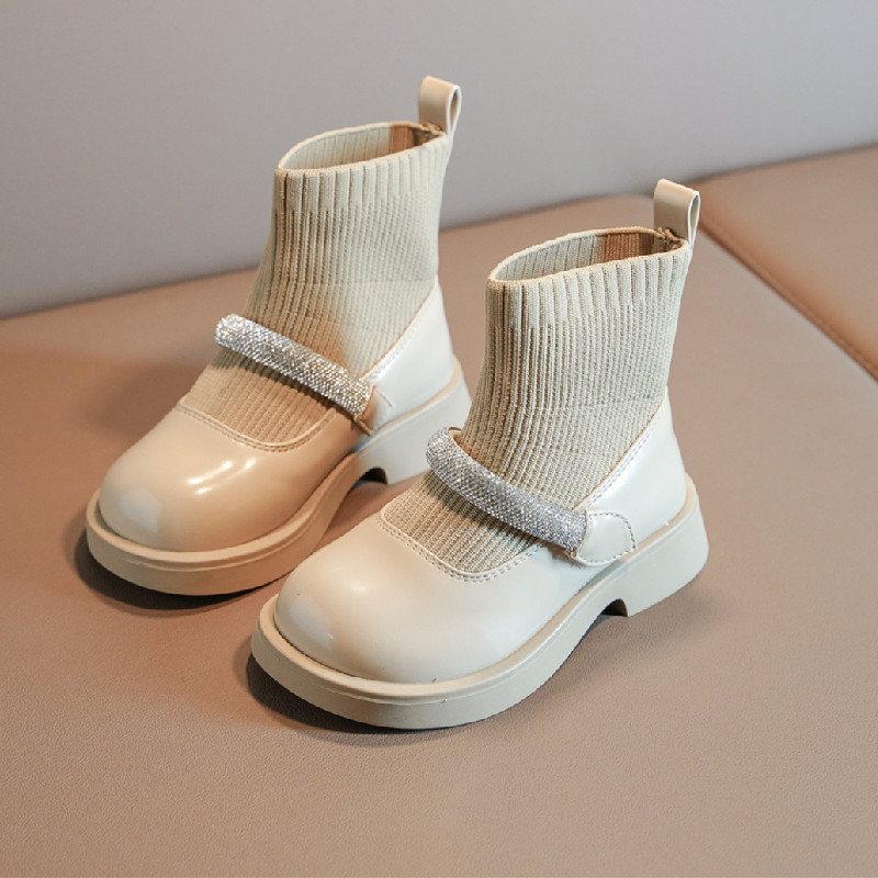 Cizme de fetiță 2023 Copii Ghete noi Pantofi Ghete de vară pentru bebeluși cu margini Prințesă fierbinte Toamnă piele kaki Mărimea pantofului 23-36