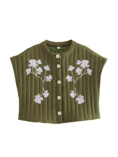 TRAF Y2K siuvinėjimas moterims Madinga dygsniuota paminkštinta striukės liemenė 2023 m. pavasario sagos be rankovių, laisvos liemenės, moteriškos apkarpytos viršutinės dalies