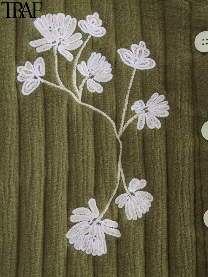 TRAF Y2K siuvinėjimas moterims Madinga dygsniuota paminkštinta striukės liemenė 2023 m. pavasario sagos be rankovių, laisvos liemenės, moteriškos apkarpytos viršutinės dalies