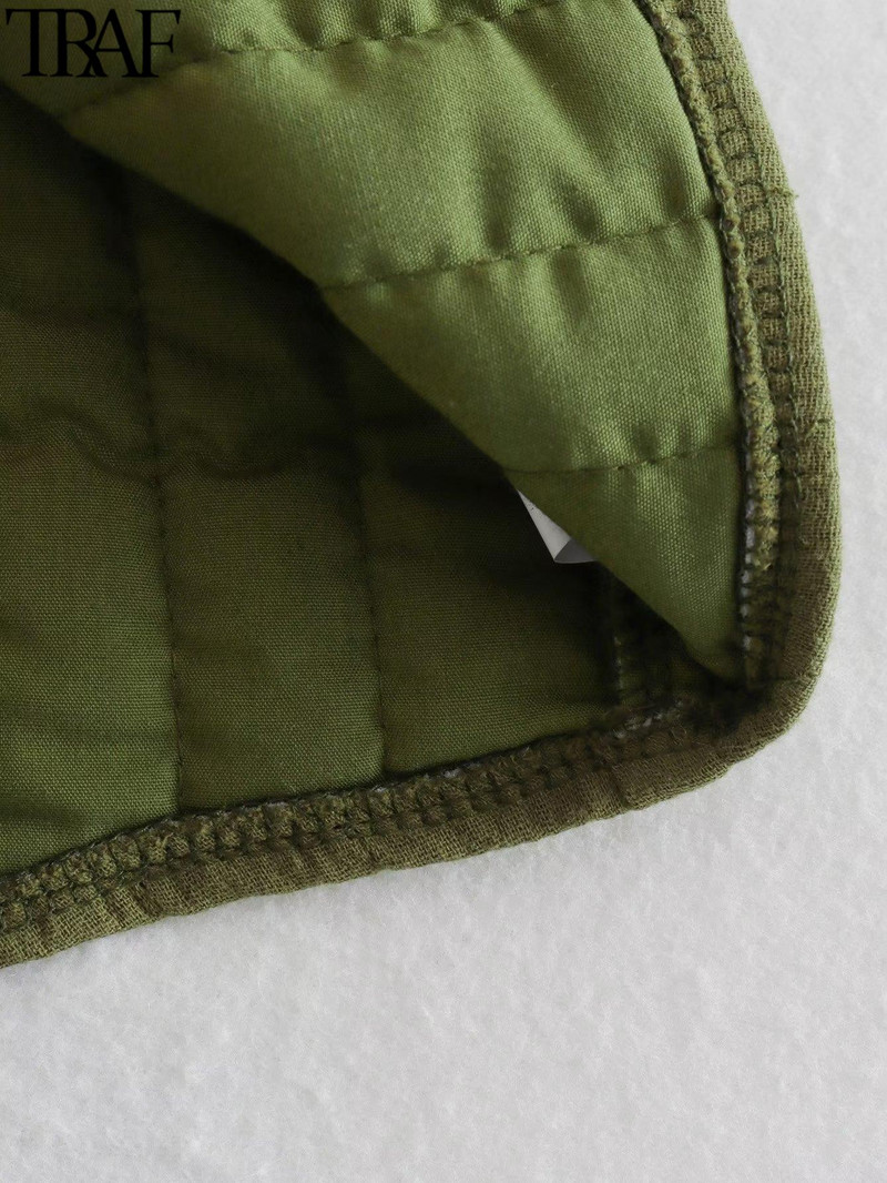 TRAF Y2K siuvinėjimas moterims Madinga dygsniuota paminkštinta striukės liemenė 2023 m. pavasario sagos be rankovių, laisvos liemenės, moteriškos apkarpytos viršutinės dalies