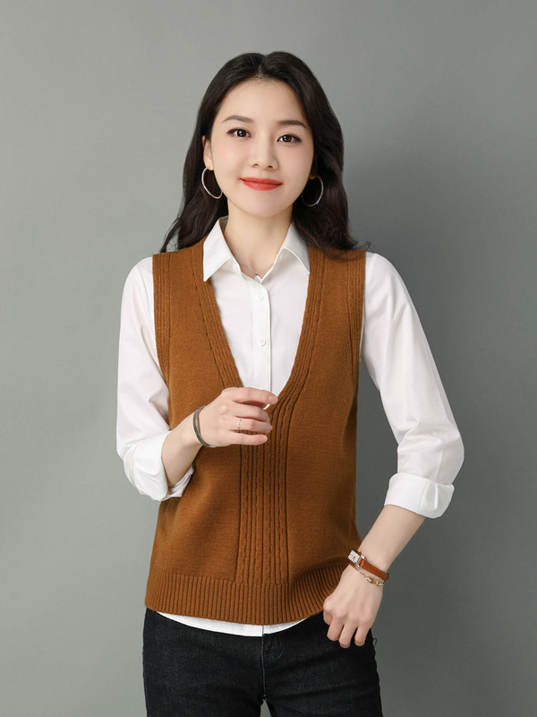 XJXKS 2022, primăvară și toamnă, vestă tricotată nouă pentru femei, pulover fără mâneci, top tricotat din lână de înaltă calitate