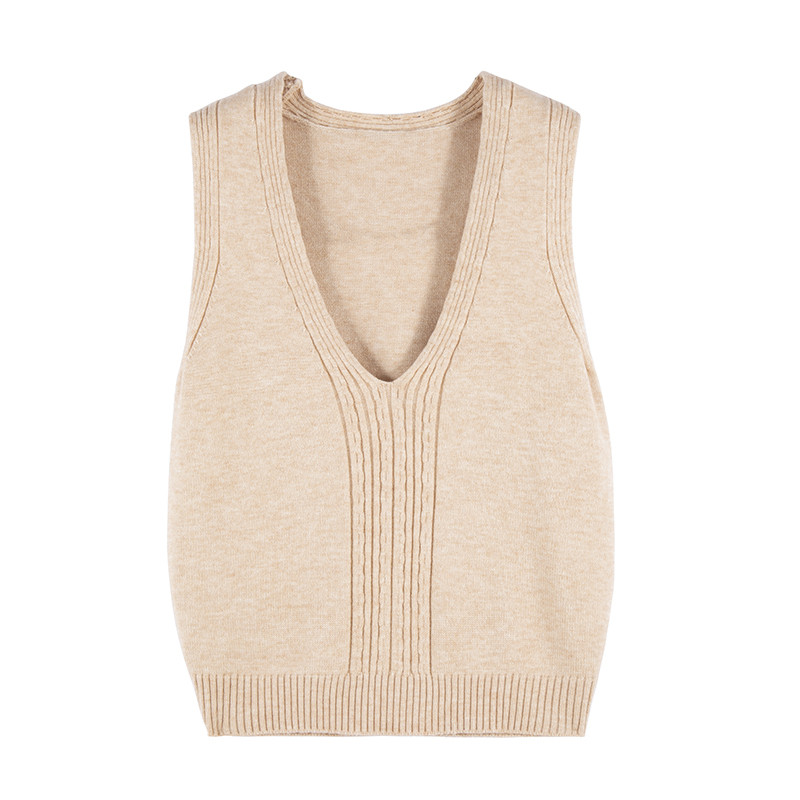 XJXKS 2022, primăvară și toamnă, vestă tricotată nouă pentru femei, pulover fără mâneci, top tricotat din lână de înaltă calitate