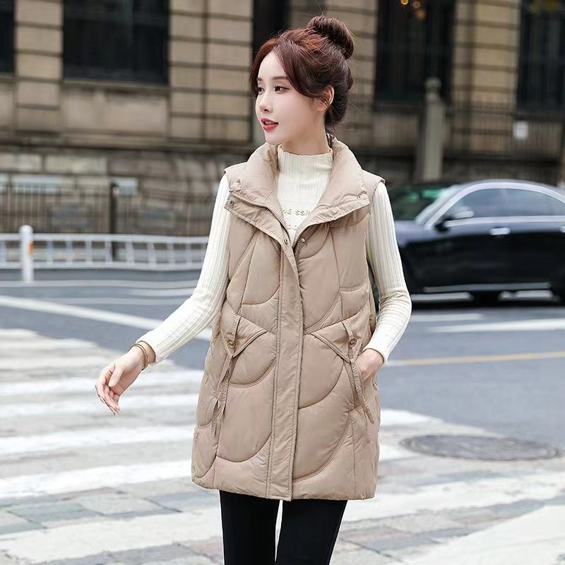 Vestă din bumbac cu puf pentru femei, toamnă iarnă, vestă lejeră, ocazională, 2023, nouă, la modă pentru femei, jachetă fără mâneci de dimensiuni mari, topuri