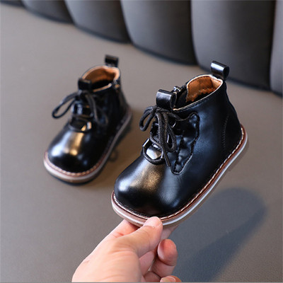 Pantofi noi de toamnă pentru bebeluși din piele pentru copii mici Cizme cu talpă din cauciuc pentru bebeluși la modă pentru băieți și fete ghete 15-25
