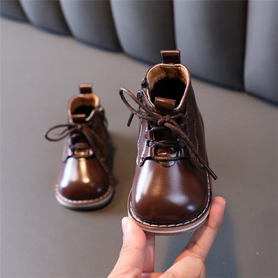 Pantofi noi de toamnă pentru bebeluși din piele pentru copii mici Cizme cu talpă din cauciuc pentru bebeluși la modă pentru băieți și fete ghete 15-25