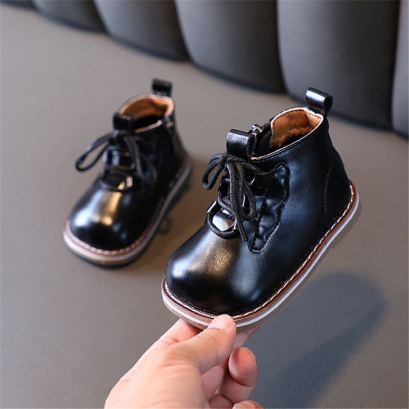 Pantofi noi de toamnă pentru bebeluși din piele pentru copii mici Cizme cu talpă din cauciuc pentru bebeluși la modă pentru băieți și fete ghete 15-25