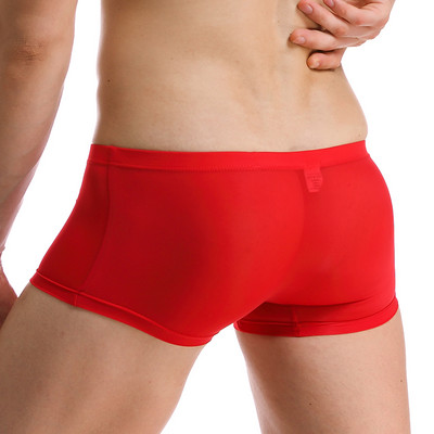 Ultra-tanke muške donje rublje, seksi prozirne nove ledeno svilene bokserice gole bešavne gaćice