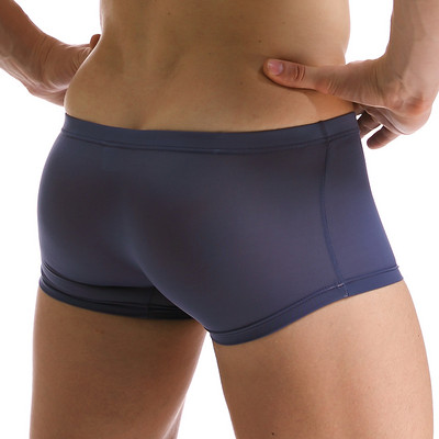 Ultra-tanke muške donje rublje, seksi prozirne nove ledeno svilene bokserice gole bešavne gaćice