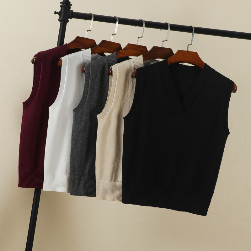 Estetinis megztinis Megztinis Moteriški Megztiniai Moteriški Liemenės Drabužiai Palaidinė Preppy Stilius Viršutiniai Šilti Korėjietiški Paminkštinti Moteriški megzti