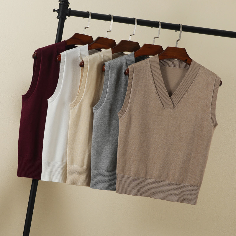 Estetinis megztinis Megztinis Moteriški Megztiniai Moteriški Liemenės Drabužiai Palaidinė Preppy Stilius Viršutiniai Šilti Korėjietiški Paminkštinti Moteriški megzti