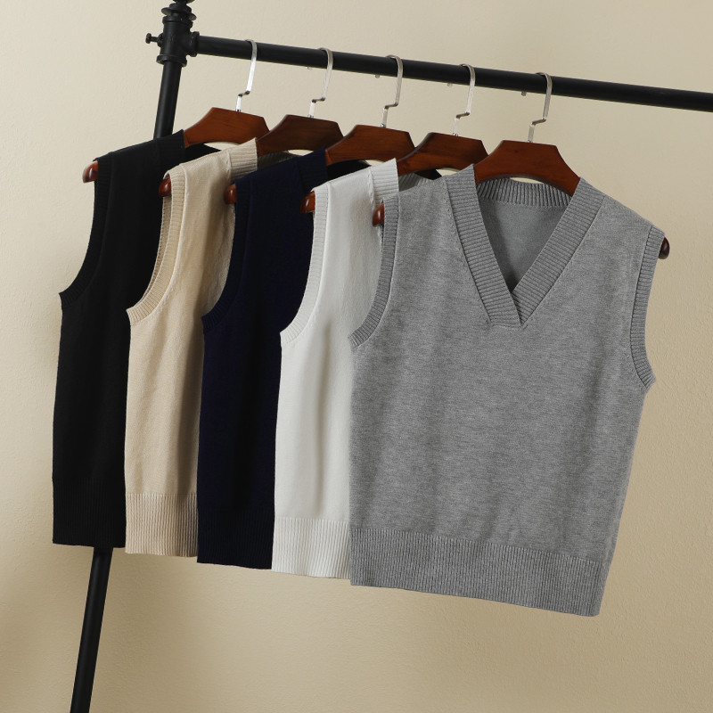 Estetinis megztinis Megztinis Moteriški Megztiniai Moteriški Liemenės Drabužiai Palaidinė Preppy Stilius Viršutiniai Šilti Korėjietiški Paminkštinti Moteriški megzti