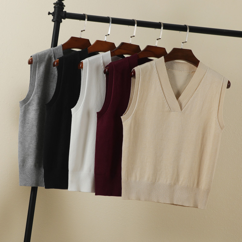 Estetinis megztinis Megztinis Moteriški Megztiniai Moteriški Liemenės Drabužiai Palaidinė Preppy Stilius Viršutiniai Šilti Korėjietiški Paminkštinti Moteriški megzti