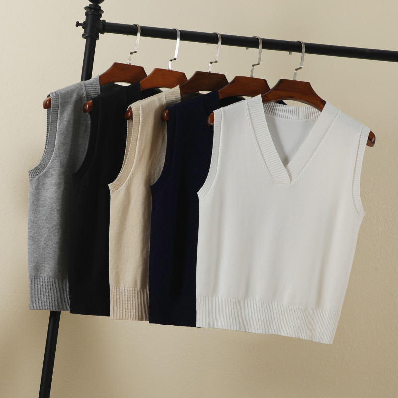 Estetinis megztinis Megztinis Moteriški Megztiniai Moteriški Liemenės Drabužiai Palaidinė Preppy Stilius Viršutiniai Šilti Korėjietiški Paminkštinti Moteriški megzti