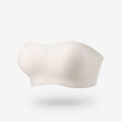 Lenjerie fără cusături din mătase de gheață de vară Bralette moale Sutien push up fără bretele pentru femei Sutiene invizibil din latex Închidere la spate fără sârmă