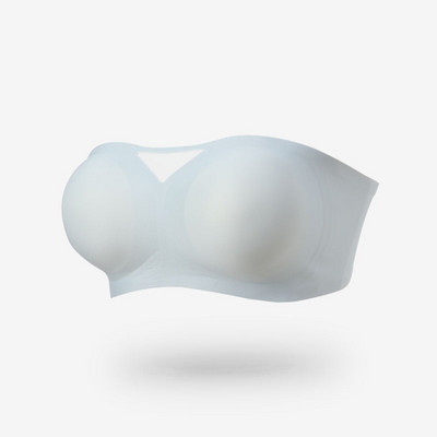 Lenjerie fără cusături din mătase de gheață de vară Bralette moale Sutien push up fără bretele pentru femei Sutiene invizibil din latex Închidere la spate fără sârmă