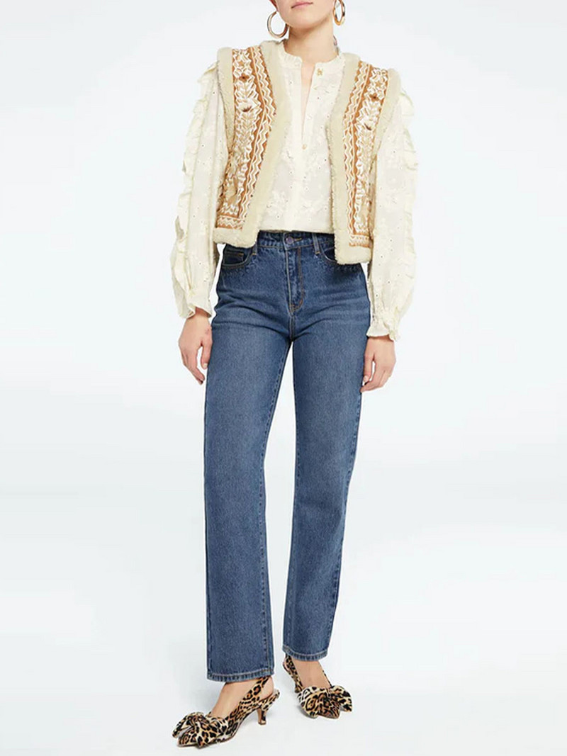 2023 m. rudens naujiena Moteriškos gatvės mados vilnos liemenė spausdinta Vintage Grunge be rankovių V kaklo atviros priekinės striukės liemenės