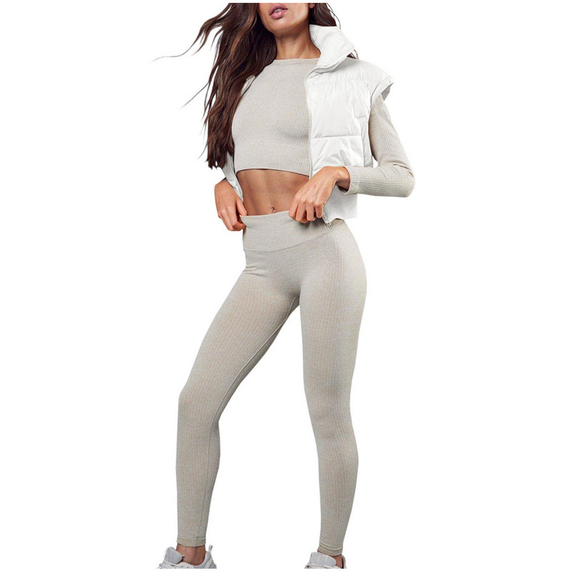 Vestă pentru femei, supradimensionată, matlasată, scurtă, vestă, veste ușoare, hanorac cu fermoar, îmbrăcăminte capitonată, haină de iarnă fără mâneci, cu buzunare