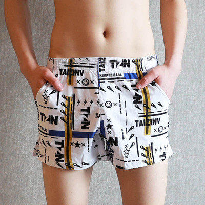 Ανδρικά βαμβακερά βέλη Boxers Casual print Ελαστική μέση εσώρουχα ανδρικά Καλοκαιρινή χαλαρά αναπνεύσιμα σώβρακα μπόξερ σορτς