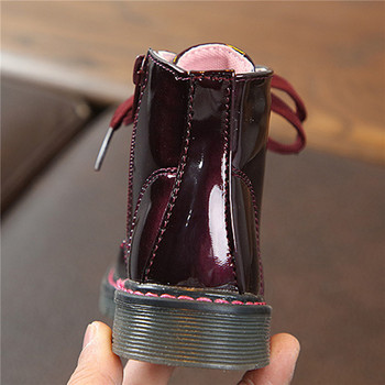 Μπότες για νήπια για κορίτσια Μόδα με φερμουάρ στο πλάι Lace-up Pu δερμάτινα αντιολισθητικά μποτάκια για βρέφη Girsl Ανοιξιάτικες μπότες μόδας για το φθινόπωρο