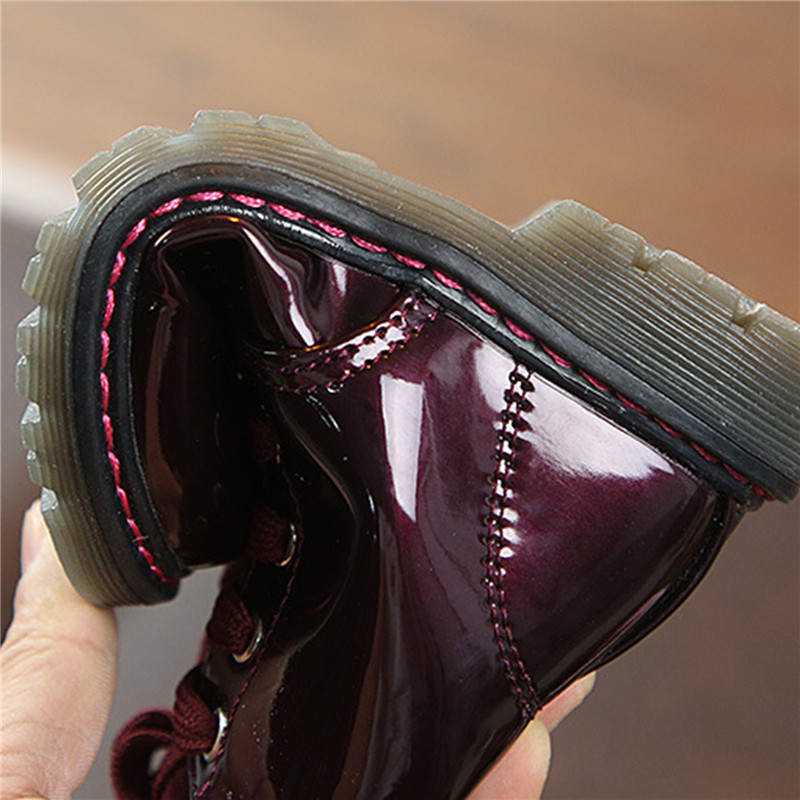 Μπότες για νήπια για κορίτσια Μόδα με φερμουάρ στο πλάι Lace-up Pu δερμάτινα αντιολισθητικά μποτάκια για βρέφη Girsl Ανοιξιάτικες μπότες μόδας για το φθινόπωρο