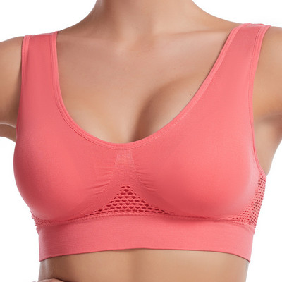 Sutien sport pentru femei Hollow Mesh Sală de sport Jogging Crop Top Femei Mai multe dimensiuni Topuri Yoga Fitness Vest Sujetador Push Up Sutiene sport pentru femei