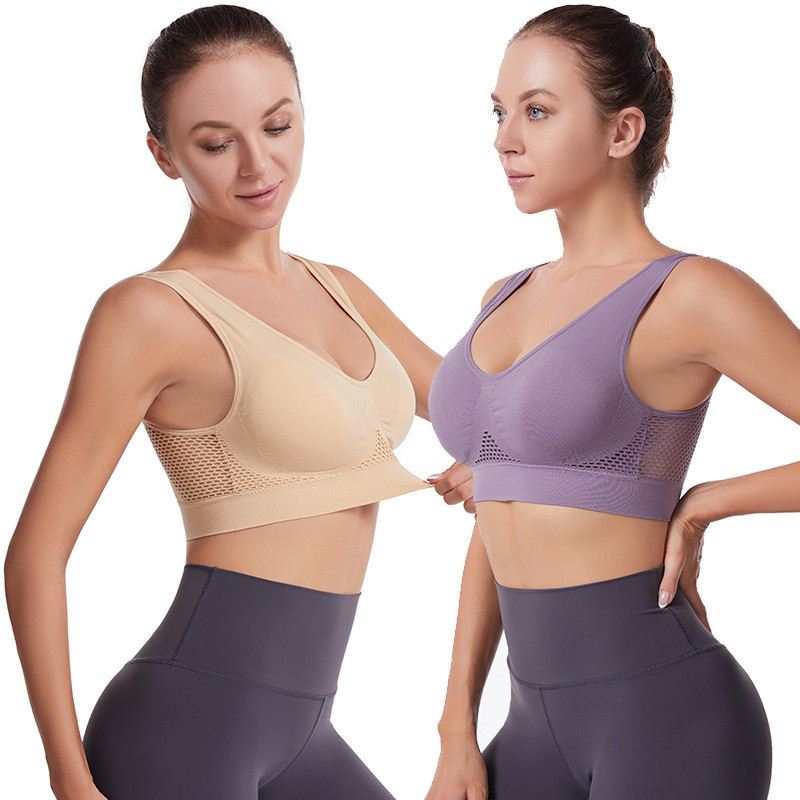 Sutien sport pentru femei Hollow Mesh Sală de sport Jogging Crop Top Femei Mai multe dimensiuni Topuri Yoga Fitness Vest Sujetador Push Up Sutiene sport pentru femei