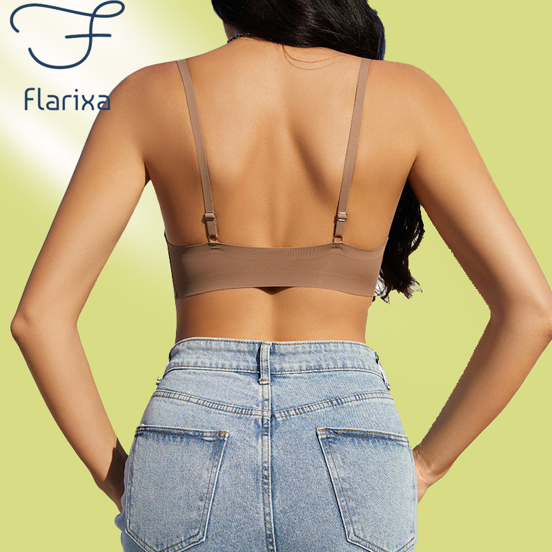 Flarixa komplektas su priekine sagtimi liemenėlė Besiūliai ledo šilko apsauginiai šortai, 2 vnt. Sexy Low Cut Liemenėlė Bokseriniai šortai moteriški vasarai Nauja 1/2 vnt liemenėlė