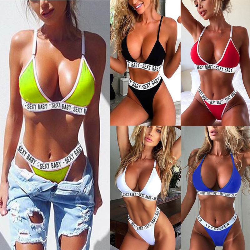 Seksi grudnjak za žene Tange Gaćice Komplet donjeg rublja 2 komada donjeg rublja Grudnjak i komplet gaćica Bikini Swimmsit Push Up donje rublje velikih veličina