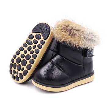 Παιδικές μπότες Παιδικές μπότες από καουτσούκ Χειμερινές παιδικές χοντρές βελούδινες μπότες χιονιού Παιδικό ζεστό δέρμα κοντό βρεφικό λευκό παπούτσι