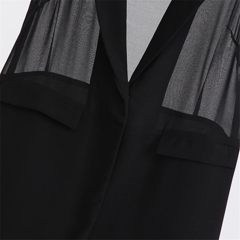 2022 m. vasaros liemenė, moteriška juoda šifono striukė be rankovių striukė Viršutiniai drabužiai, moteriška laisvalaikio liemenė, 5XL