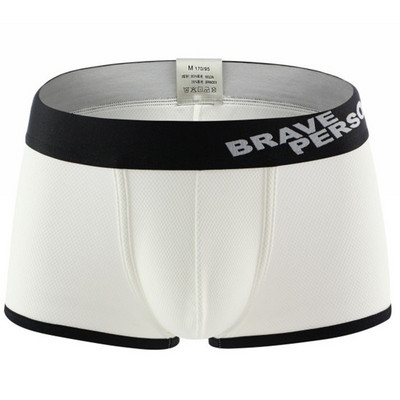 brand BRAVE PERSON jednobojno donje rublje Muške seksi bokserice Visokokvalitetno Jacquard najlonsko donje rublje Muške modne bokserice za muškarce