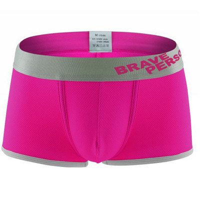 brand BRAVE PERSON jednobojno donje rublje Muške seksi bokserice Visokokvalitetno Jacquard najlonsko donje rublje Muške modne bokserice za muškarce