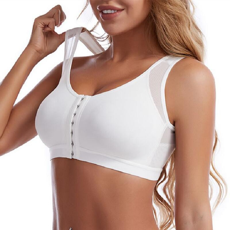 Korektivni sportski ženski grudnjak bez čeličnog prstena Nabrani grudnjak za prilagodbu Joga prsluk za fitness Prednji patentni zatvarač Donje rublje otporno na udarce