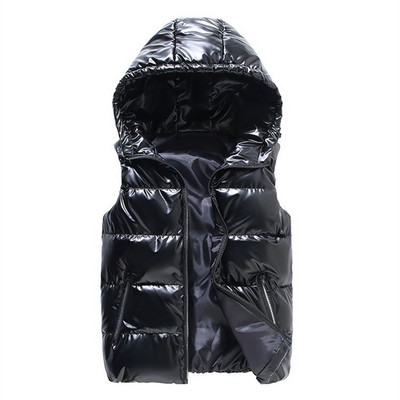 Žieminiai gobtuvai, blizgūs be rankovių parkai Moteriški laisvalaikio vandeniui atsparūs pūkiniai medvilniniai lengvos liemenės Jacekts korėjietiškos šiltos 4xl paltai