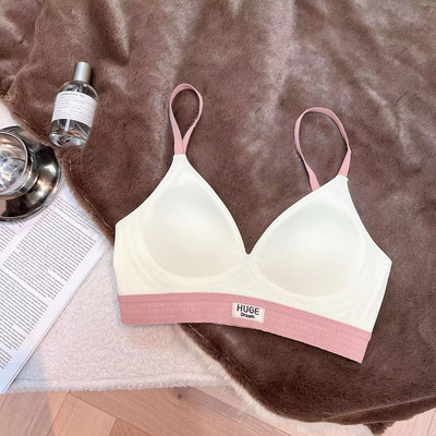Hot Style No Trace Udobno žensko donje rublje Bez čeličnog prstena Ženski grudnjak s podesivim skupljanjem na bočnoj strani u kontrastnoj boji