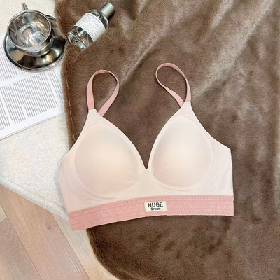 Hot Style No Trace Udobno žensko donje rublje Bez čeličnog prstena Ženski grudnjak s podesivim skupljanjem na bočnoj strani u kontrastnoj boji