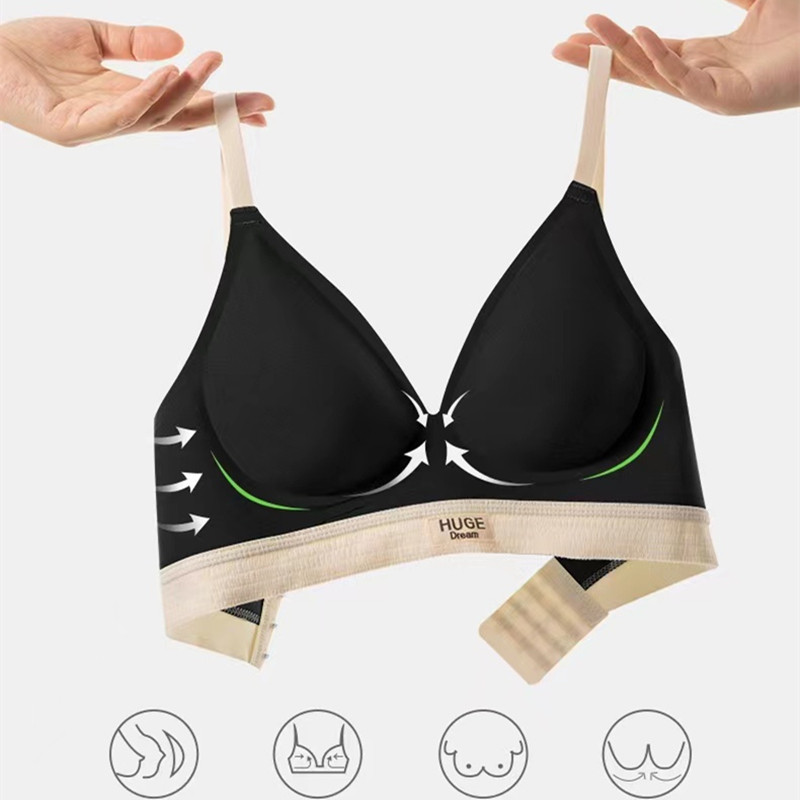 Hot Style No Trace Udobno žensko donje rublje Bez čeličnog prstena Ženski grudnjak s podesivim skupljanjem na bočnoj strani u kontrastnoj boji