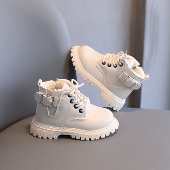 Φθινοπωρινά πάνινα παπούτσια Παιδικά PU μποτάκια αντιολισθητικά μοντέρνα μποτάκια Βρεφικά ζεστά βελούδινα χειμωνιάτικα μποτάκια μαύρα παιδικά παπούτσια για κορίτσια Μποτάκια χιονιού