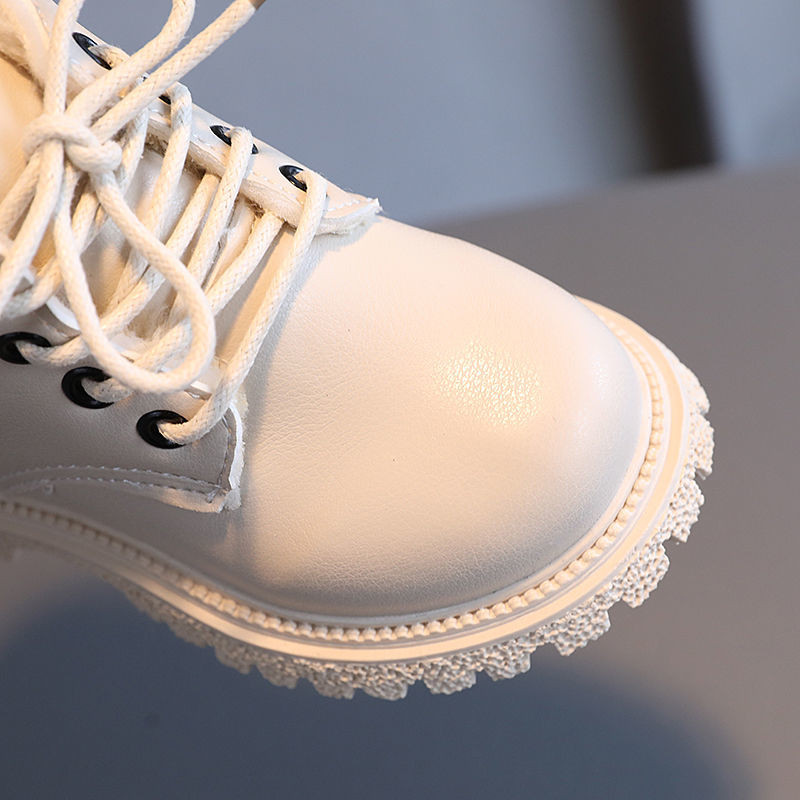 Pantofi de toamnă de modă Cizme PU pentru copii Cizme moderne anti-alunecare Cizme de iarnă din pluș pentru bebeluși Pantofi negri pentru copii mici Cizme de zăpadă pentru fete