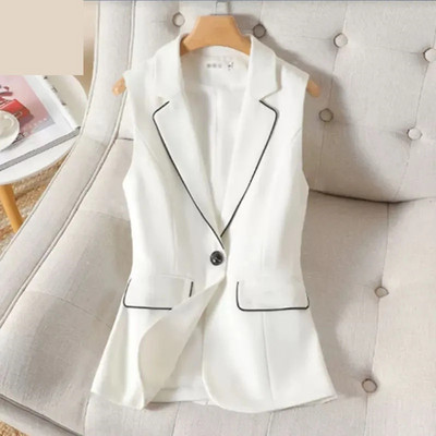 Γυναικείο γιλέκο Νέο 2023 Ανοιξιάτικο φθινοπωρινό κοστούμι γιλέκο Κορεάτικο αμάνικο casual σακάκι γιλέκα Παλτό Γυναικείο γιλέκο εξωτερικά ενδύματα