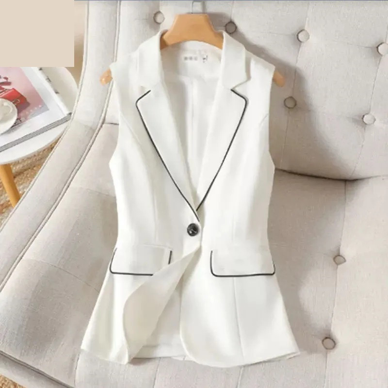 Γυναικείο γιλέκο Νέο 2023 Ανοιξιάτικο φθινοπωρινό κοστούμι γιλέκο Κορεάτικο αμάνικο casual σακάκι γιλέκα Παλτό Γυναικείο γιλέκο εξωτερικά ενδύματα