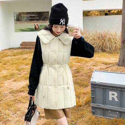 Jesen Zima Ženski donji pamučni prsluk Kaput s otvorenim ovratnikom Snježna odjeća Gornji dio s vezicom Ženska jakna bez rukava Prsluk Gornja odjeća