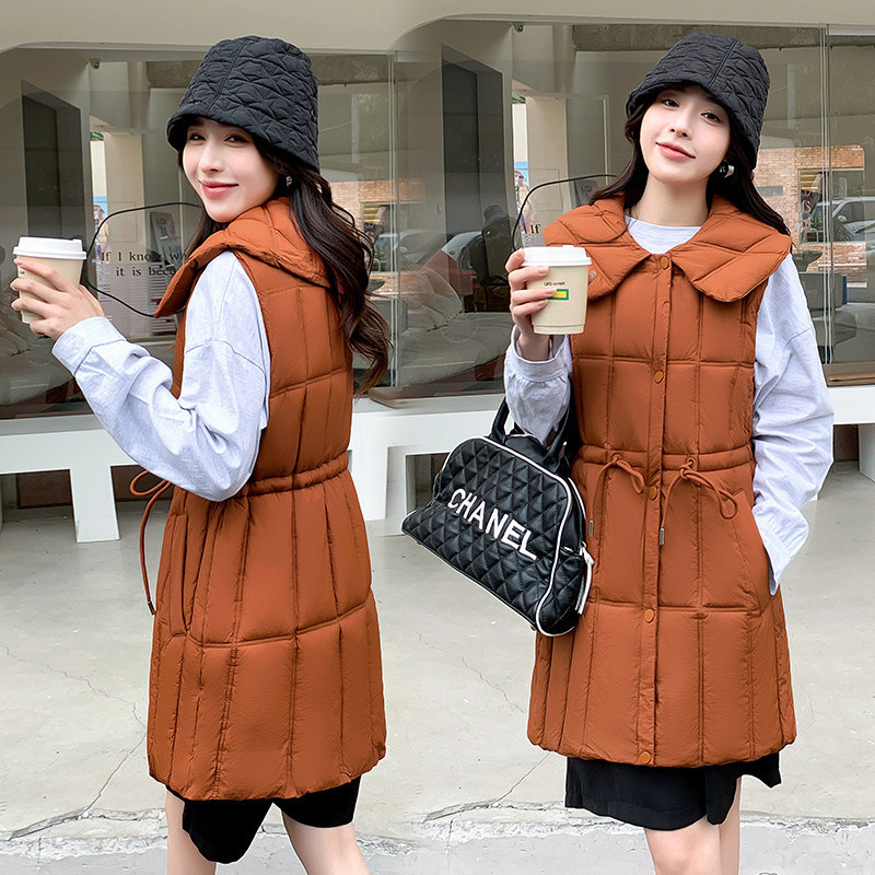 Jesen Zima Ženski donji pamučni prsluk Kaput s otvorenim ovratnikom Snježna odjeća Gornji dio s vezicom Ženska jakna bez rukava Prsluk Gornja odjeća