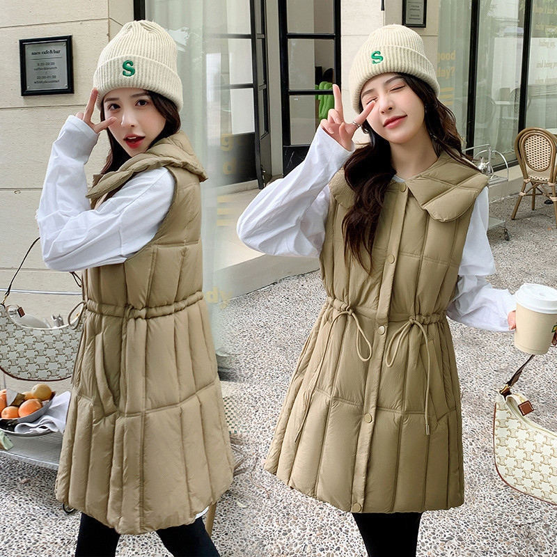 Jesen Zima Ženski donji pamučni prsluk Kaput s otvorenim ovratnikom Snježna odjeća Gornji dio s vezicom Ženska jakna bez rukava Prsluk Gornja odjeća