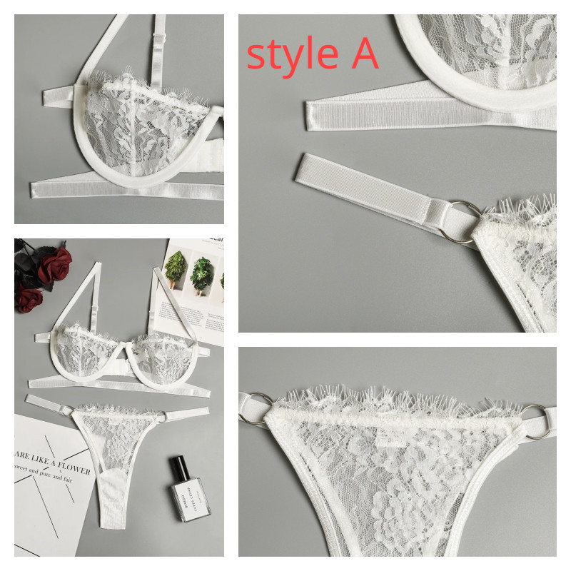 2023 New Fashion Sexy Dantela Set Sutien Femei Floral Transparente Dantela Sutien Chiloți Set Lenjerie Moda Sexy Lenjerie Lenjerie Set