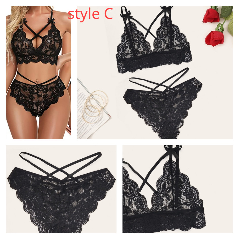 2023 New Fashion Sexy Dantela Set Sutien Femei Floral Transparente Dantela Sutien Chiloți Set Lenjerie Moda Sexy Lenjerie Lenjerie Set