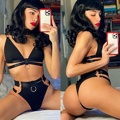 Lenceria Babydoll Plus Size S-3XL Lenjerie intimă pentru femei Set de sutien și chiloți G-string Portjartieră Set de lenjerie sexy