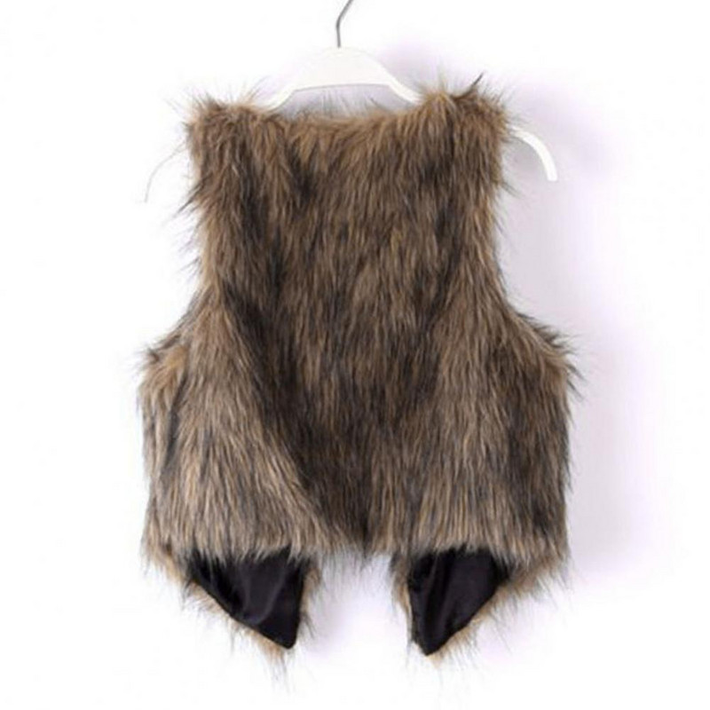 Vestă pentru femei Vestă din blană artificială Vestă elegantă din piele artificială pentru femei cu blană fără mâneci Vestă confortabilă cu decolteu în V pentru moda de toamnă/iarnă